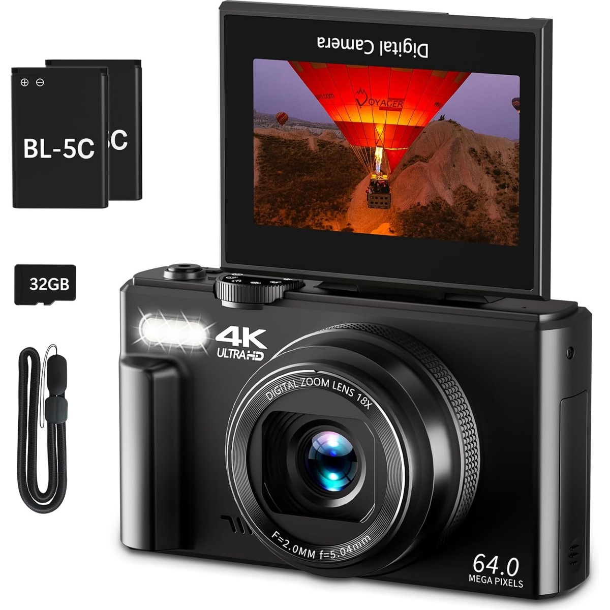 VJIANGER 4K Digital Camera for Photography W08